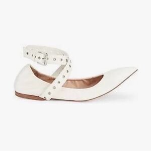 Valentino Women's Cream Studded Leather Flats